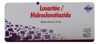 Losartán Hidroclorotiazida Caja C/15 Tabletas 100/25mg C/u