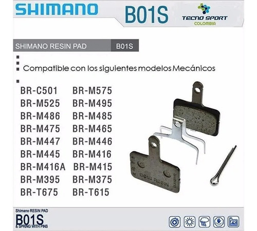 Imagen 4 de 8 de Pastilla Pasta Freno Shimano B01s Mecánico E Hidraulico