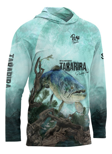 Remera Payo Secado Rápido Proteccion Uv 40 Capucha Taru Fish