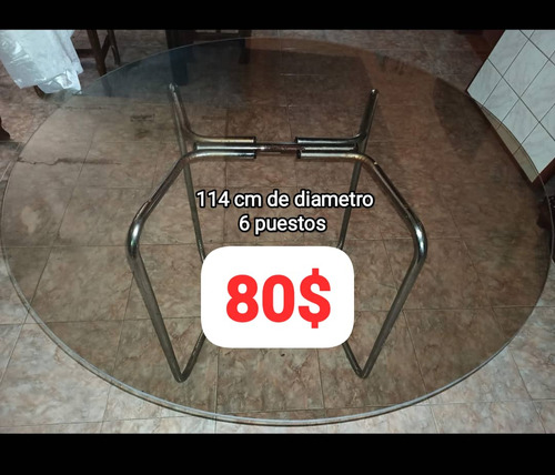 Vidrio Redondo Para Comedor Ahumado, 114 Cm De Diámetro 