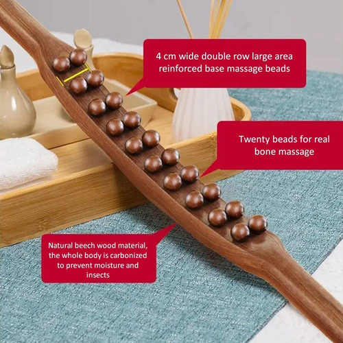 2025 Upgrade Gua Sha Body Tool, 20 Beads Wooden Scraping