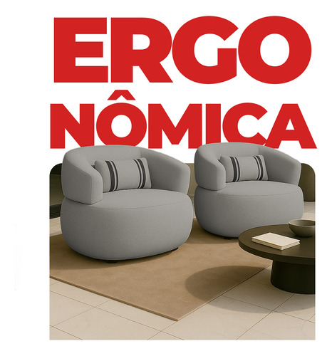 2 Poltrona Orgânica Chloe Boucle Verde Sentar Para Relaxar
