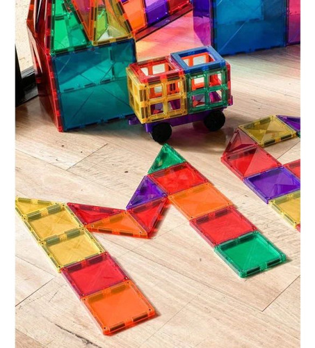 Magnific Bloques Magneticos Con 2 Carros X22 Piezas Tiles Educativos Entretener Habilidad Didacticos Primera Infancia Infantiles Motrocidad Fina Concentracion Saludables Ideal Pasa Tiempos Dias LLuvia