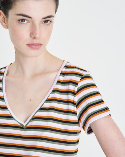 Remera Portsaid Rayada Newport Off White Para Mujer