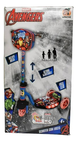 Scooter Patín Apache Marvel Avengers Con Luces Led Varios Marvel Avengers