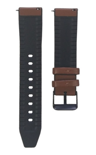 Pulseira Compatível Com Honor Gs 3 Couro Com Silicone 22mm