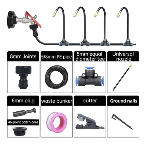 Sistema De Riego Automático Para Jardín Curvo De 360 Grados,