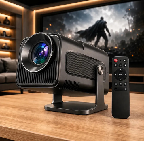 Projetor Hy320 Mini Smart TV Android WiFi 6 390 ANSI Lumens Full HD Suporte 4K HDMI Bluetooth Alto Falante Cinema Com Controle Remoto Biv...