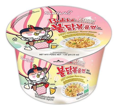 Ramen Buldak Bowl Cream Carbonara Picante Coreano Samyang
