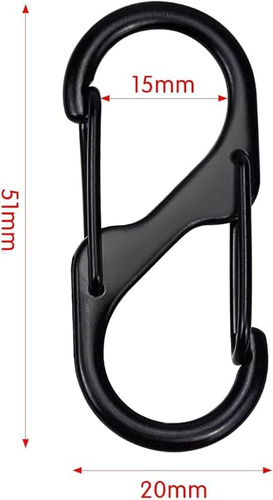 Double Aluminum Carabiner With Keychain And High Strength
