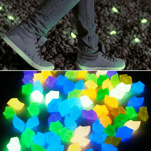 300pcs Brilham No Escuro Pedras Luminosas Pedras Para Jardim