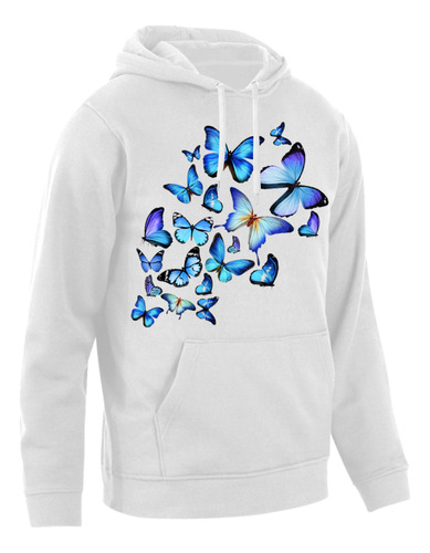 Buzo Caguro Mariposa Azul Blue Butterfly Hombre Mujer Unisex