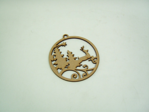 Imagen 6 de 7 de Esferas Decorativas Mdf Para Árbol Navideño Láser 10 Piezas