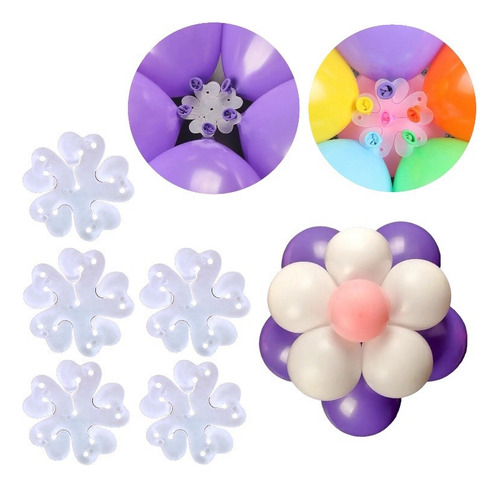 Pack 5 Clips Para Armado De Flores Globos Soporte Fácil 6cm