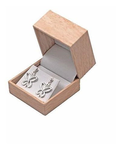 Joyero - Cutebox Natural Wood Pattern Earring Jewelry Box W-