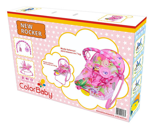 Cadeira Balanço Vibratória E Musical New Rocker Rosa