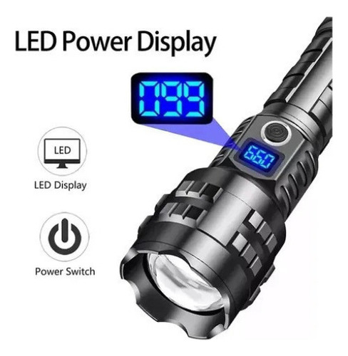 Lanterna Led Recarregável Portátil De 100.000 Lúmens Potente