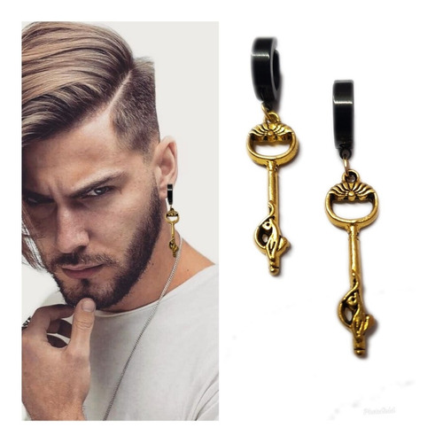 Aro Falso Llave Gold Piercing A Presion