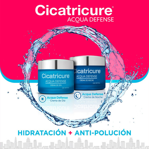 Pack Cicatricure Acqua Defense Noche 50g Y Día 50g.