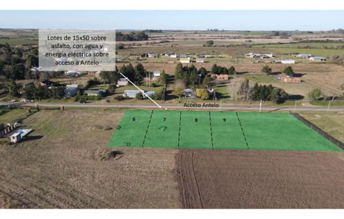 Terreno De 15x50 Sobre Calle Asfaltada, Acceso Antelo - Con Agua Y Energía Eléctrica