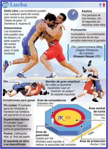 Lucha - Deporte Olímpico - Lámina 45x30 Cm.