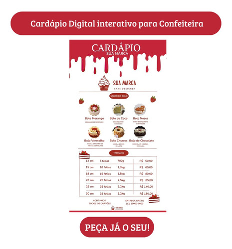 Cardápio Digital Interativo Para Confeiteira