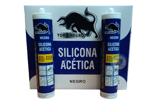 Silicona Acetica Negra  Sellante Tubo 280m Caja 24unid