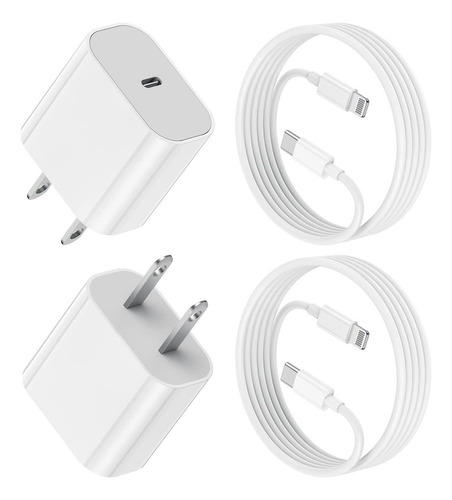 Paquete De 2 Bloques De Carga Rpida Para iPhone 13 12 11, Ad