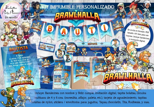 Kit Imprimible Candy Bar Brawlhalla Personalizado