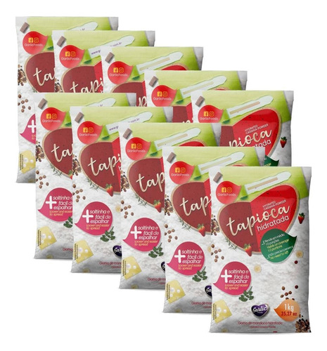 Combo 10 Unidades Tapioca Hidratada 1kg Prática Saudável