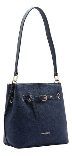 Bolsa Ombro Chenson Casual Saco Chic Atemporal 3484027 Design Liso De Sintético  Marinho Com Alça De Ombro Azul-marinho Alças De Cor Mesma Cor Da Bolsa E Ferragens Níquel