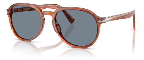 Óculos De Sol Persol Terra Di Siena Po3235s 9656-55 Cor Marrom Lente Azul