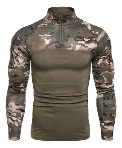 Camiseta De Camuflaje Táctico De Manga Larga Para Hombre, Mi