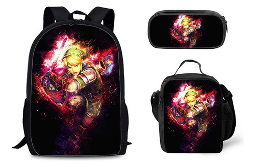 Mochila Zelda Legend, Bolsa For Almuerzo, Bolígrafo, Set De