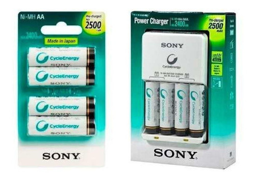 Carregador Sony Com 8 Pilhas Aa 2500 Mah Bivolt Lacrado