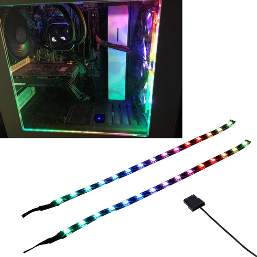 Tira Luz Led Para Computadora Rainbow Rgb Magnetico Conector