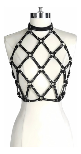 Arnés De Dama En Símil Cuero, Ajustable, Accesorio De Moda