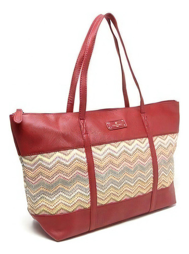 Bolsa Feminina Fashion Pagani Em Palha 2705 - 5 Cores Cor Vermelho