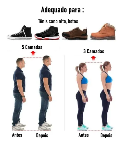 Par De Palmilha Ortop dica Em Gel 3 Cent metros De Altura