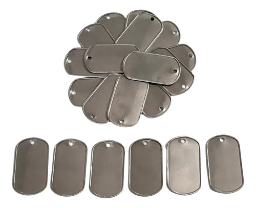 50pzas. Placas Dog Tag (para Grabar) De Acero Inoxidable