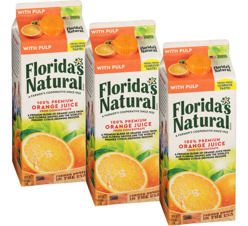 Jugo De Naranja Con Pulpa, Florida's Natural 1.5l 3 Unidades