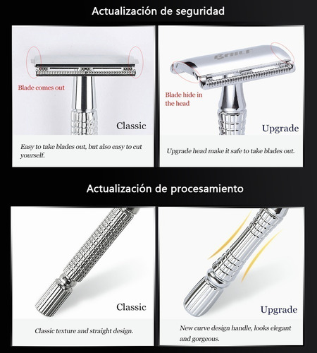 . Barbeador Antigo De Metal Retrô + 10 Lâminas