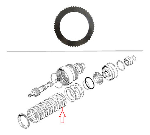 D50083 234109 Kit 6 Discos De Aço Inversor De Torque 580h