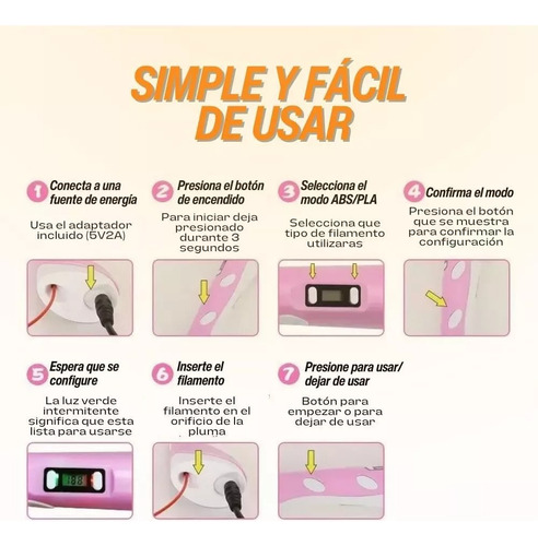 Impresora Lápiz 3d Lapicera Impresión Con Filamentos Dibujos