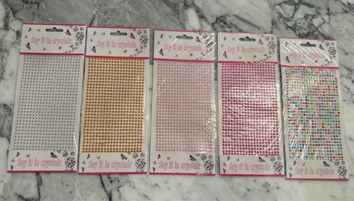 5 Planchas Strass Chiquitas De Colores. Cara Uñas! Oferta!