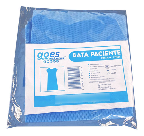 Bata Para Paciente Desechable Sin Mangas Mayoreo 100 Piezas