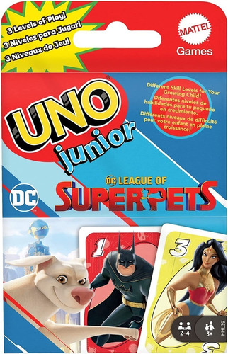 Uno Junior Super Pets Dc League, 3 Niveles De Juego