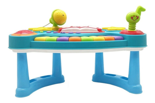 Piano Teclado Com Microfone De Brinquedo Educativo Som E Luz Cor Colorido
