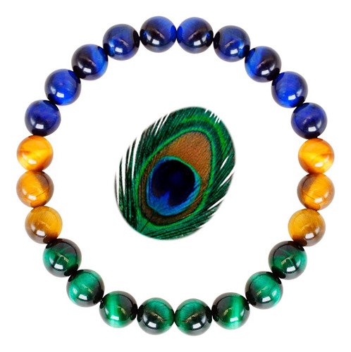 Pulsera De Diseño De Pluma De Pavo Protección Del Cha...