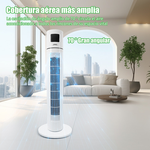 Ventilador Torre 3 Velocidades Oscilación Control Jv-103 Estructura Blanco Aspas Negro Diámetro 135 Mm Frecuencia 50hz Material De Las Aspas Plástico